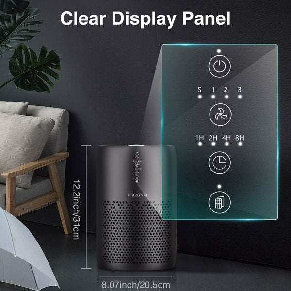 Teal Simba air purifier for large rooms with H13 HEPA filter, showcasing sleek design and air intake and outlet vents.
