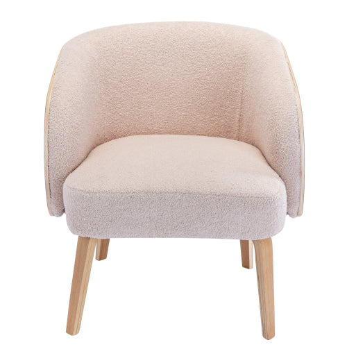 Teal Simba lamb-hair upholstered accent chair, modern living room or bedroom furniture with plush lamb-hair fabric.