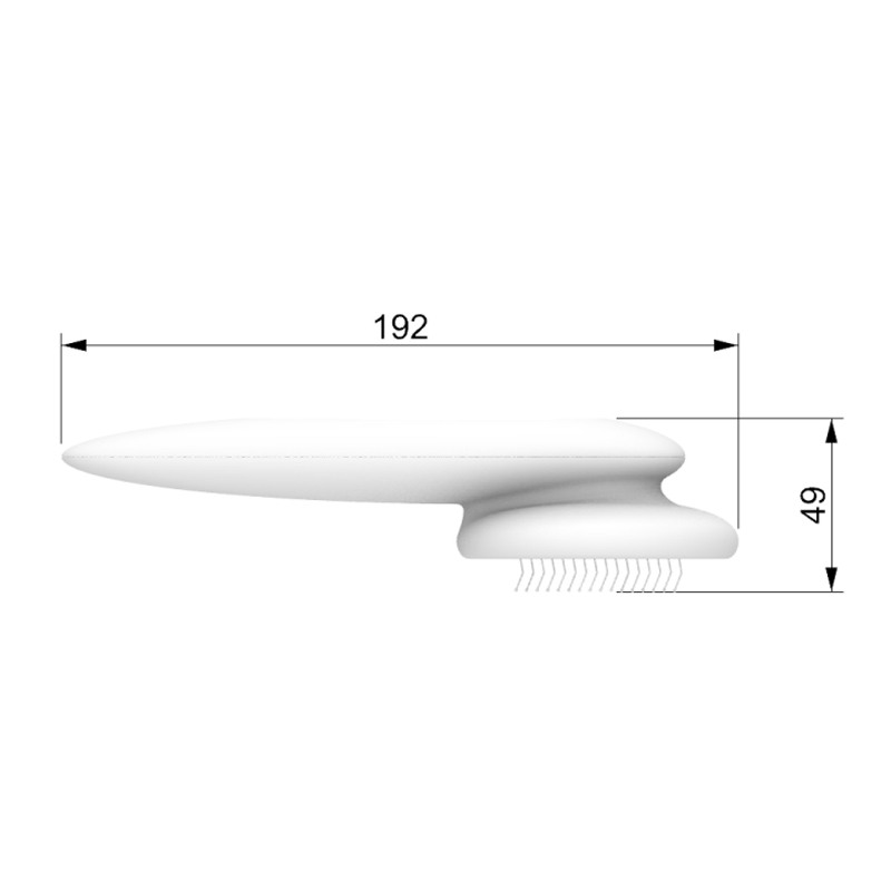 Lilac Milo UFO pet massage comb with ergonomic handle, designed for cats and dogs grooming, featuring stainless steel teeth.