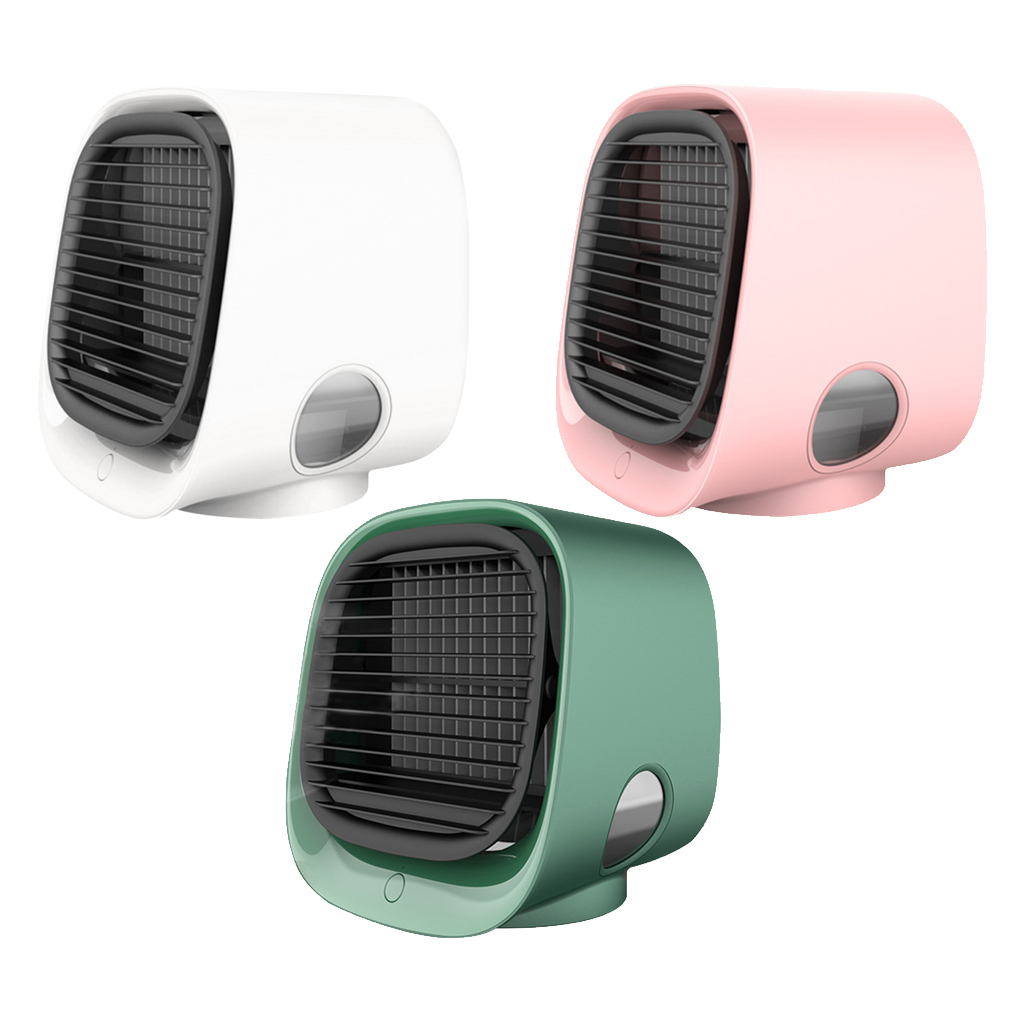 Teal Simba portable USB air cooler fan, mini desktop air conditioner with adjustable vents and compact design for home and garden use.