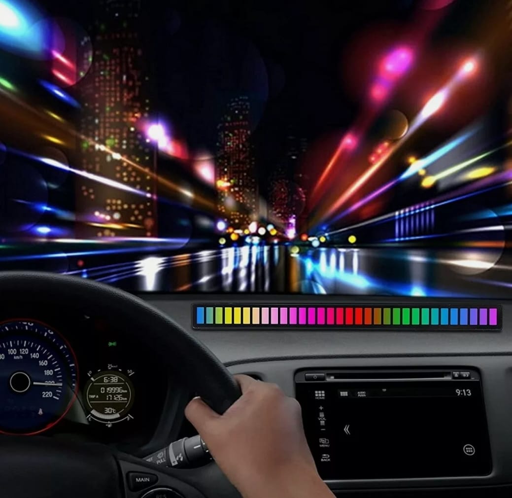 Yellow Pandora Dragon Sound Reactive Music Light Bar pair, LED lighting bars that sync with music for dynamic light effects.