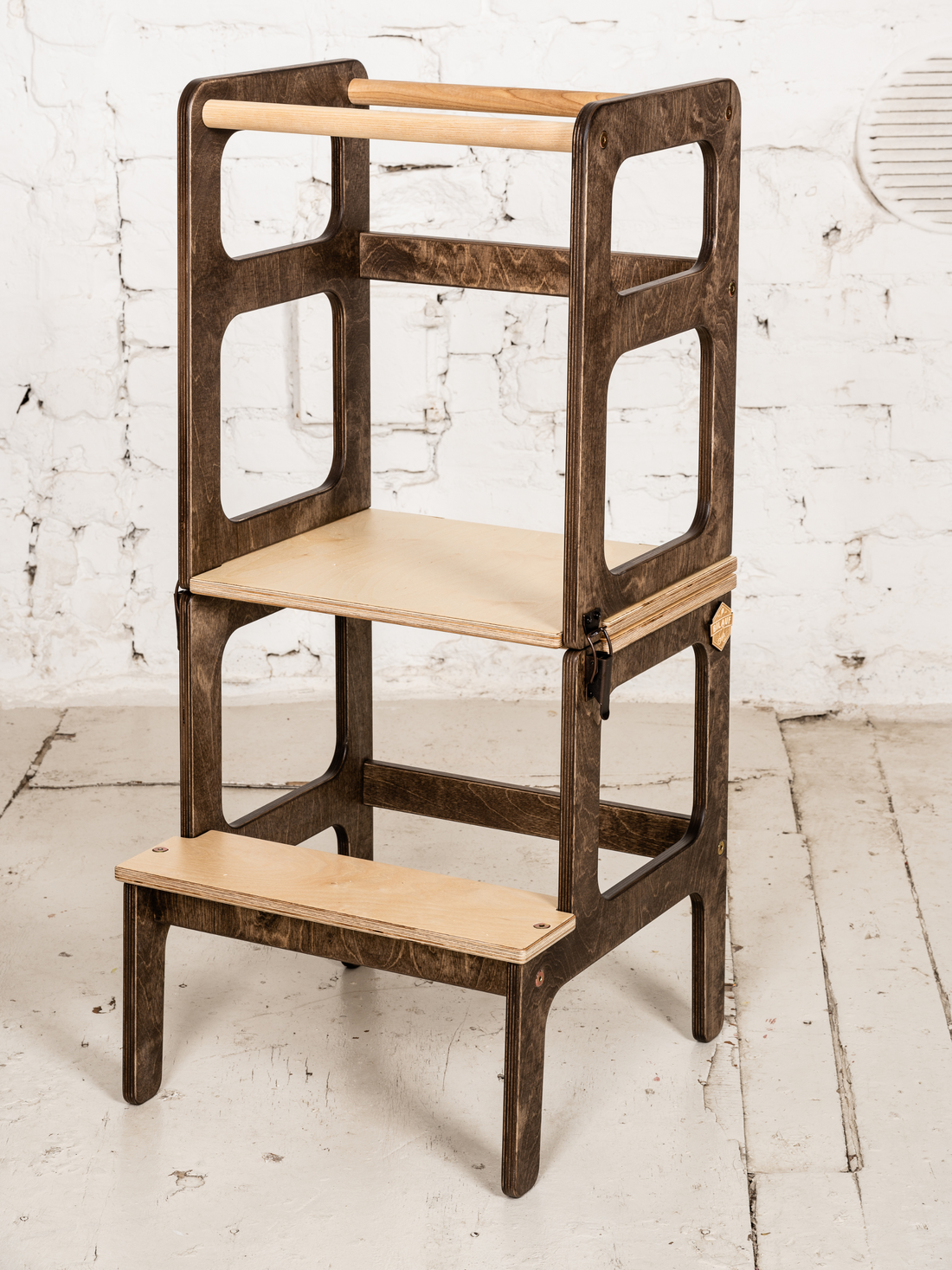 Brown 2-in-1 kitchen helper table by Lavender Arachne, featuring a sturdy wooden top and versatile design for cooking and dining.