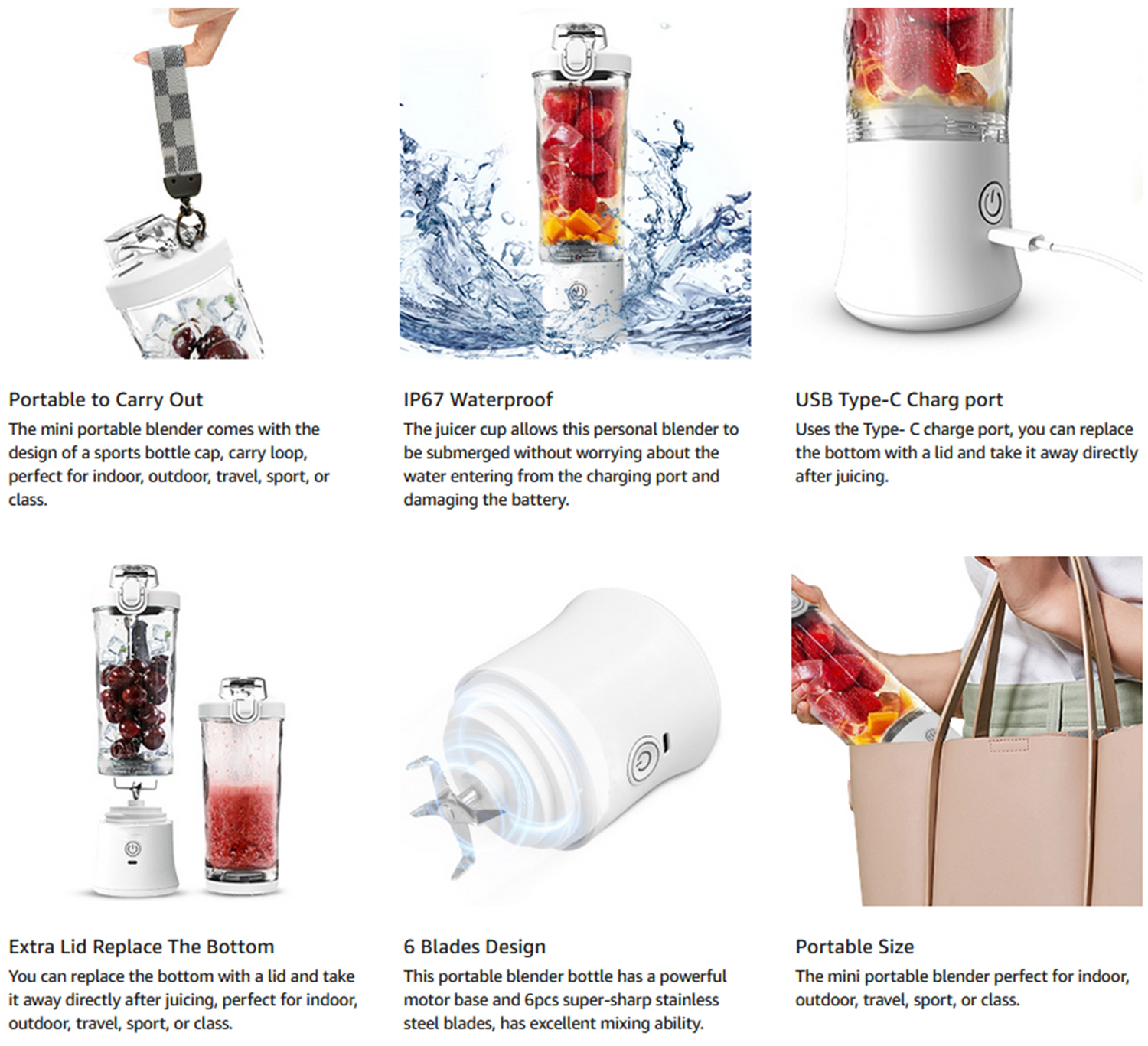 Lilac Milo 600ML waterproof electric juicer and fruit mixer bottle blender for home use, showcasing the compact, portable design