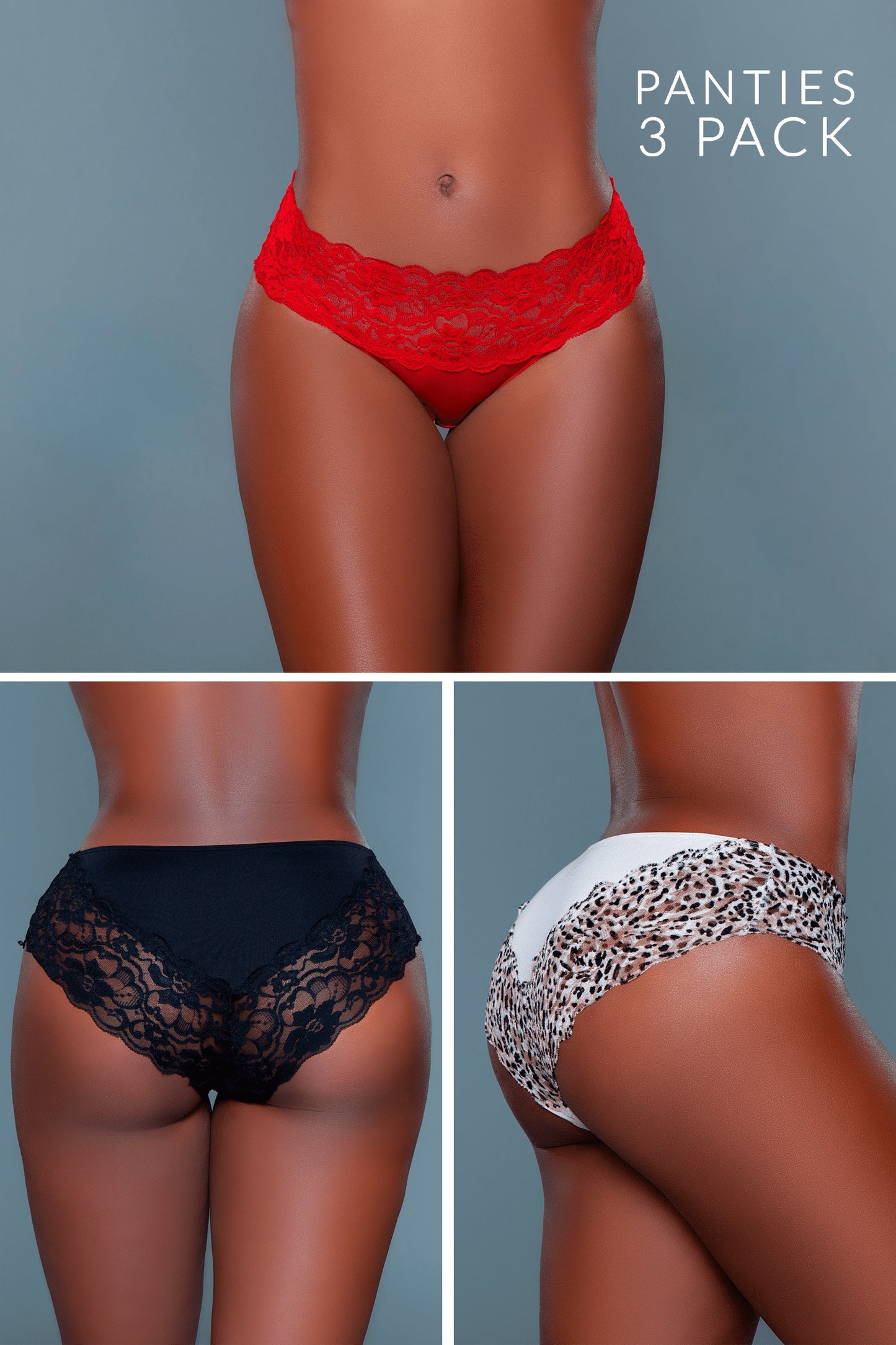 Magenta Caeneus Arlo Bikini Panty 3 Pack underwear in assorted colors, soft fabric, and comfortable fit.