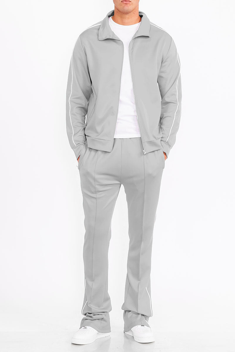 Lime Milo flare stacked track suit with matching jacket and pants, activewear set in stylish design, perfect for athletic wear.
