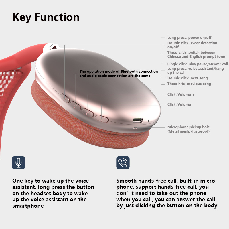 Wireless Sport Bluetooth headphones by Lilac Milo with in-ear detect function, shown with ear tips and sleek design.