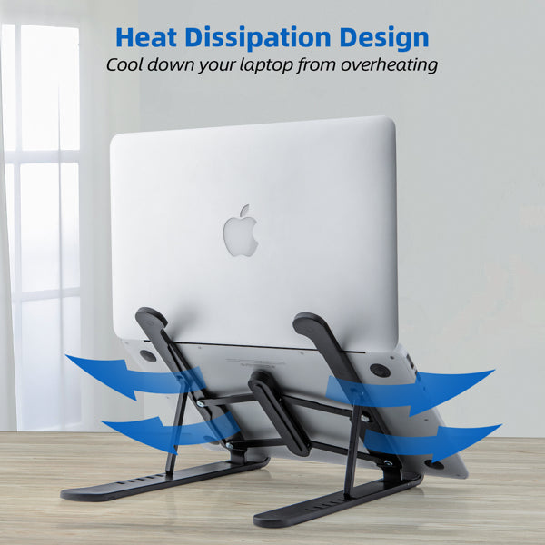 Foldable Teal Simba laptop holder and portable desk stand for home use, featuring adjustable angles and compact design.