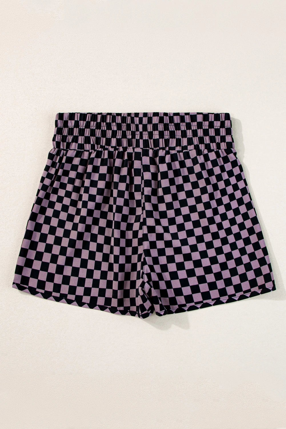 Leopard and checker high waist athletic shorts by Byzantium Bay, featuring bold animal print and comfortable fit.