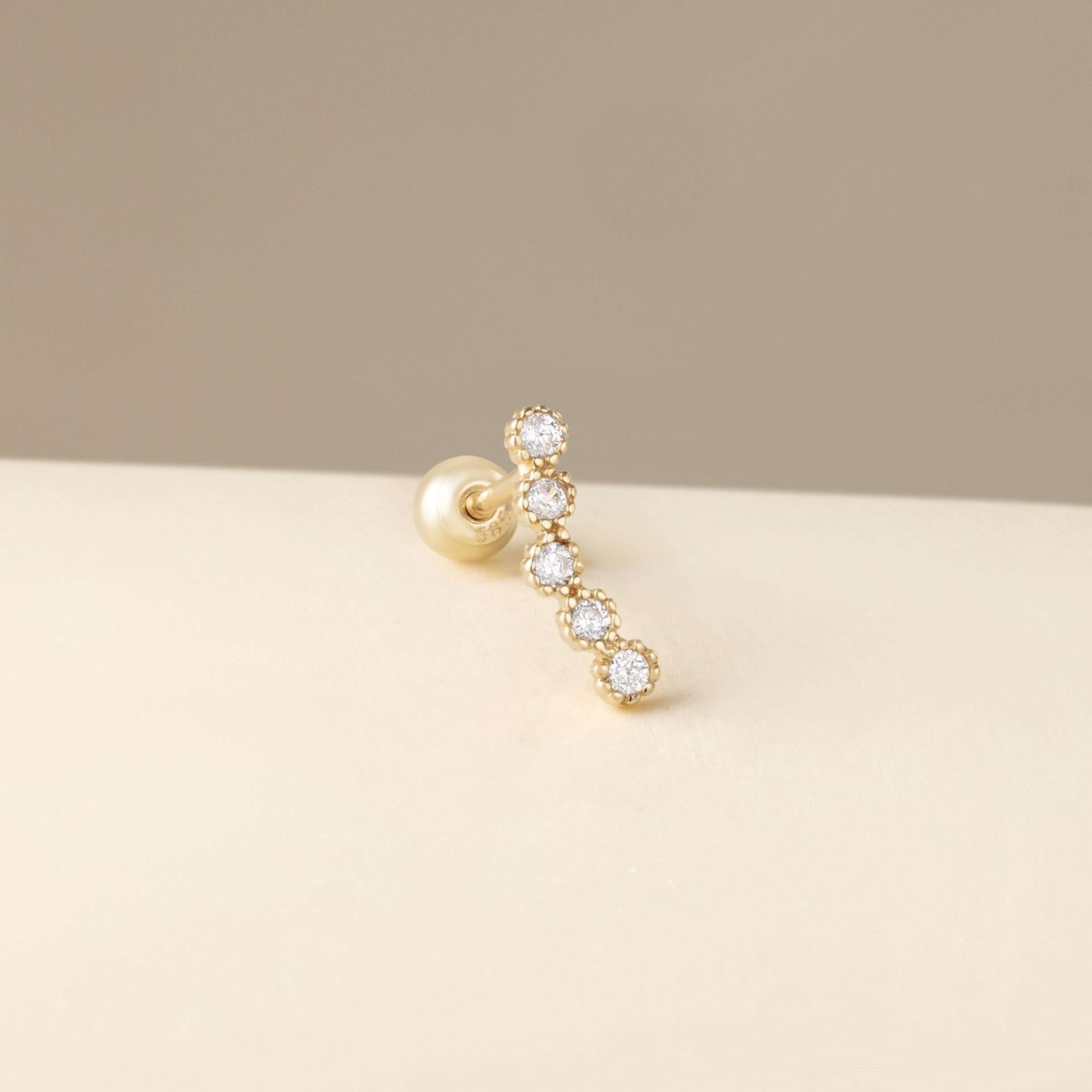 Blue Chrysippus 14K solid gold Xavia earrings featuring elegant hoop design with a polished finish and secure clasp.