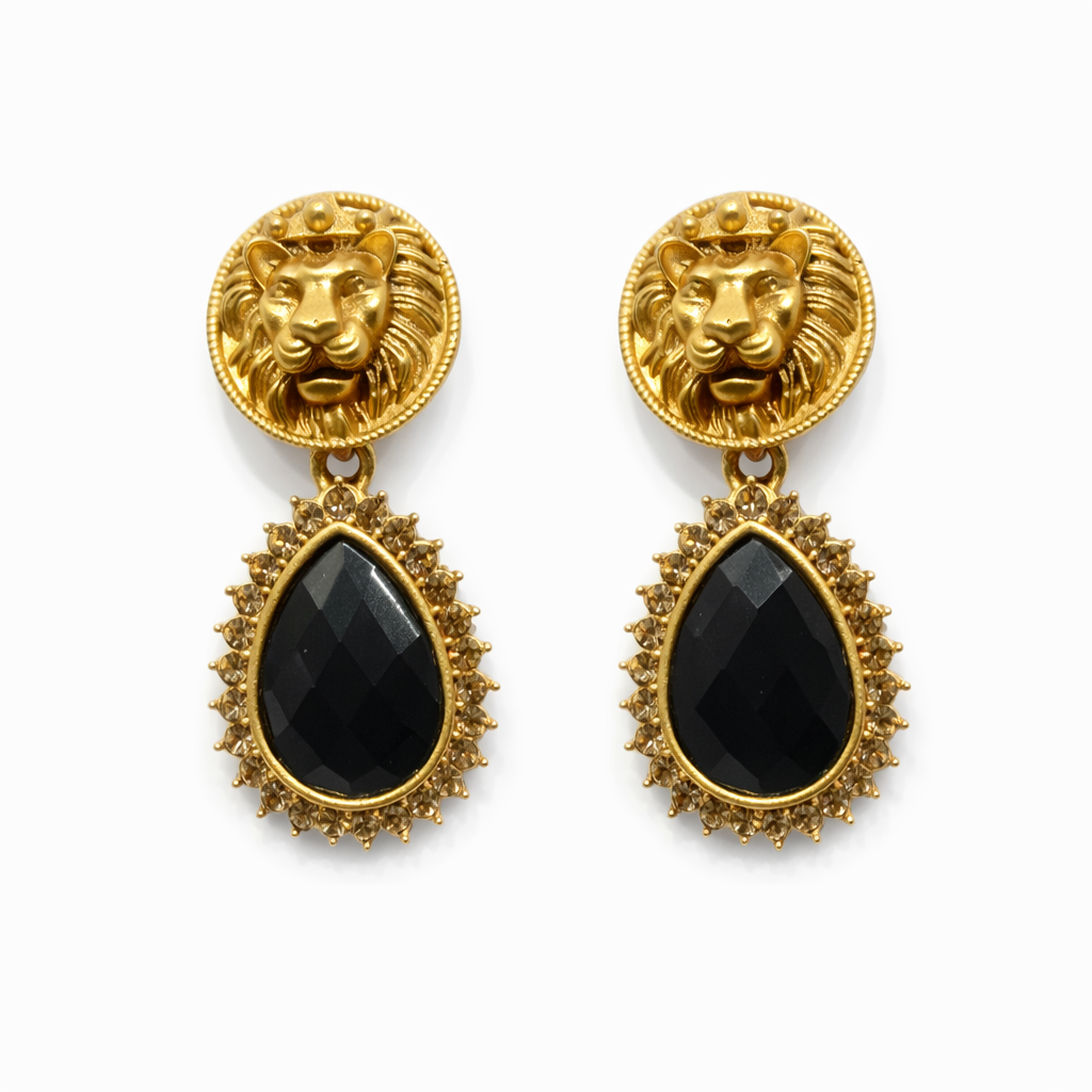 Gray Chloe ethnic earrings with intricate details, perfect for festive occasions, featuring traditional design and elegant craftsmanship.
