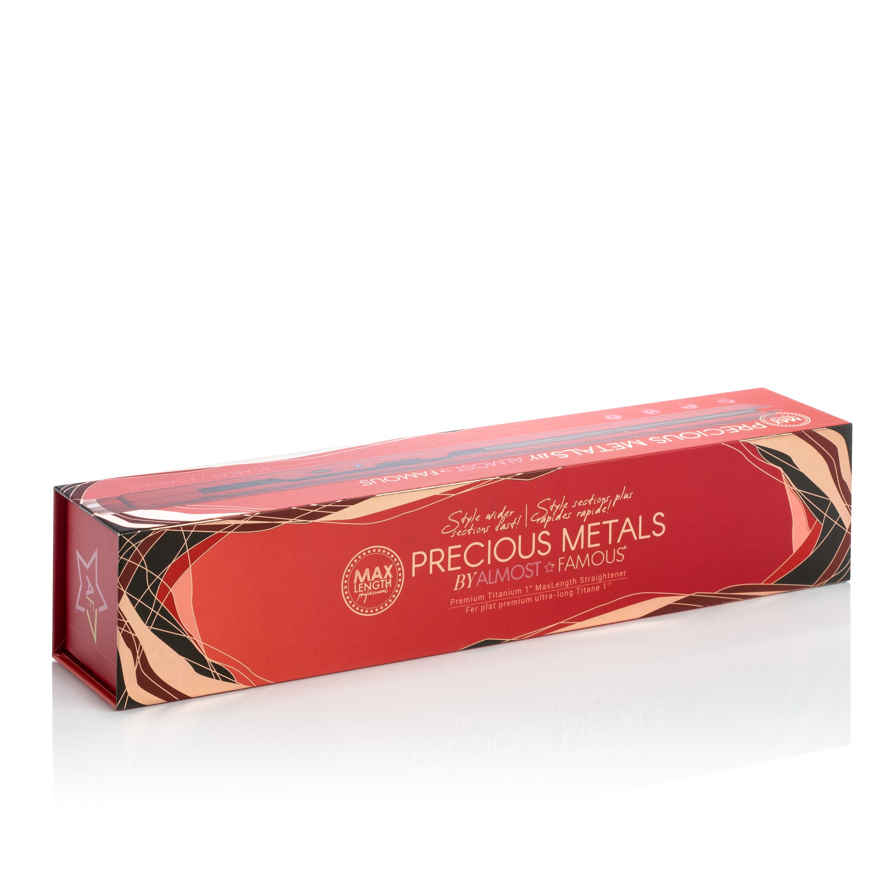 Sky Blue Thrace Almost Famous 1-inch flat iron with rose gold titanium plates for sleek, straight hair styling.