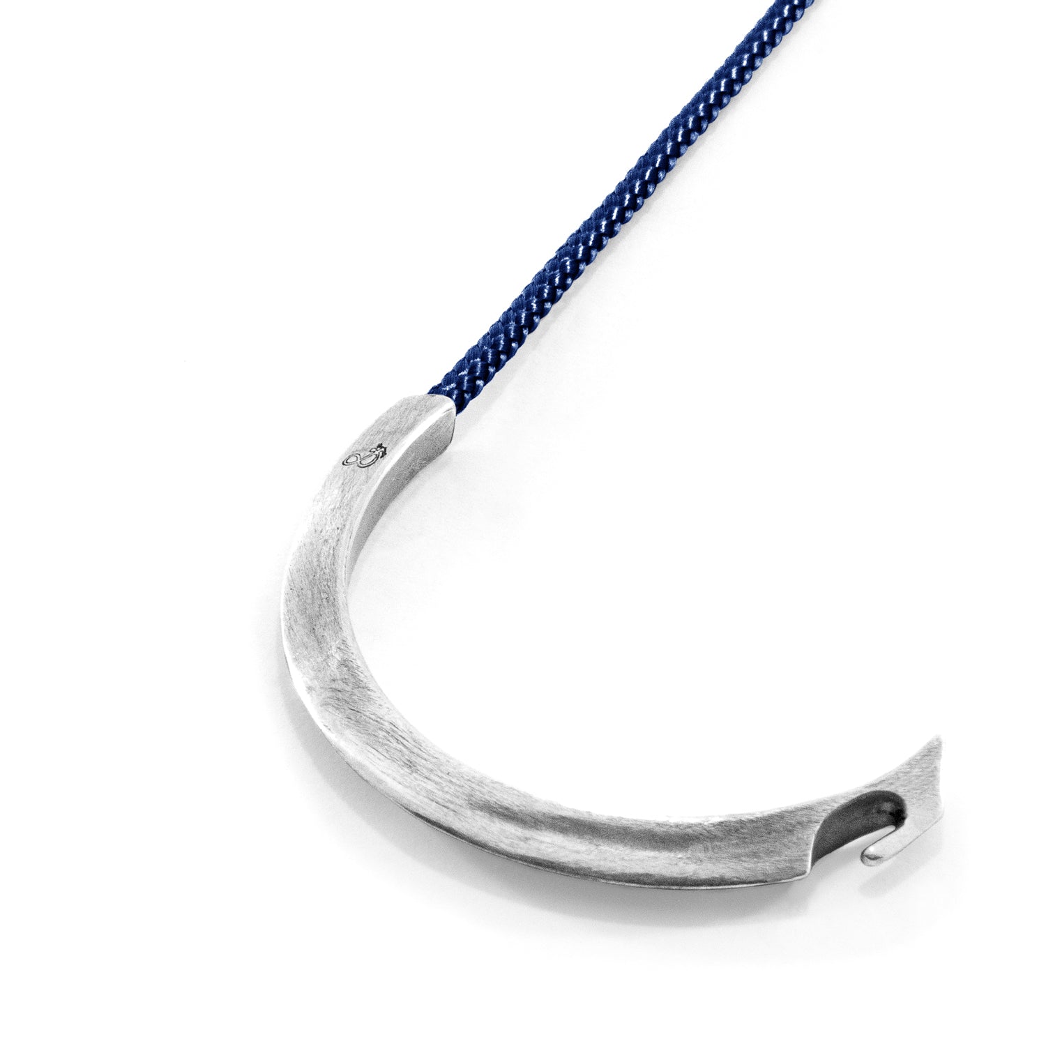 Navy blue Hove silver and rope bracelet by Magenta Sooty, featuring a braided rope design with silver accents.