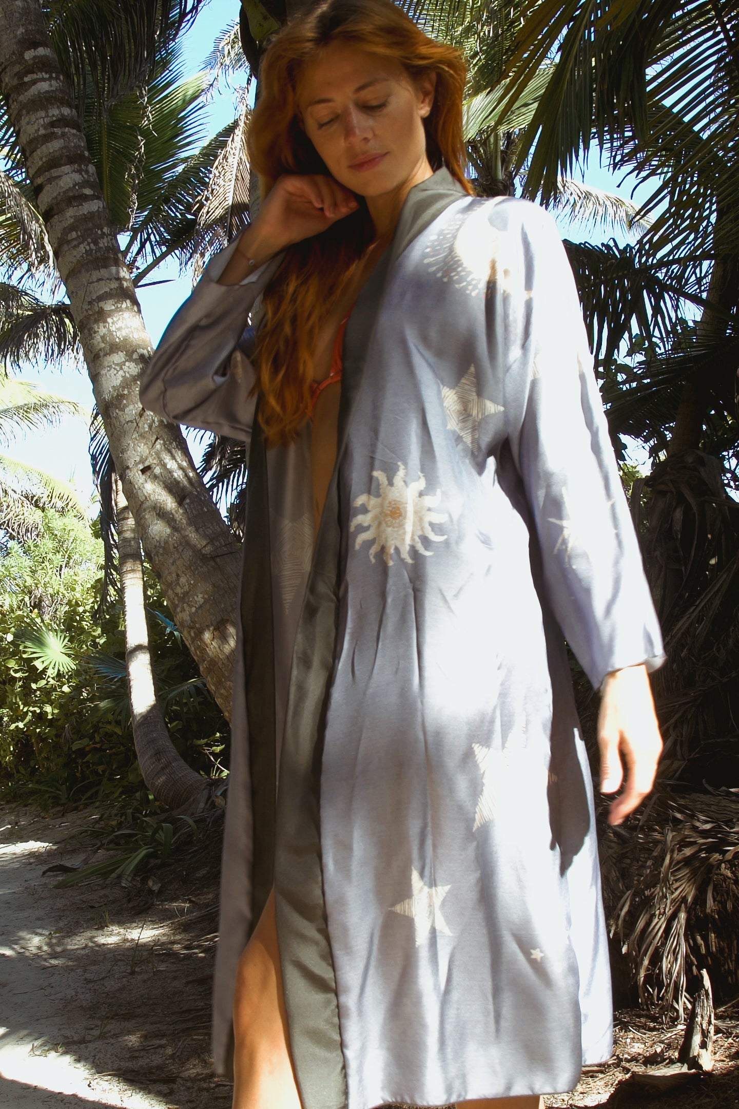 Violet Apollo Rigel Robe in Sky View Blue, women&