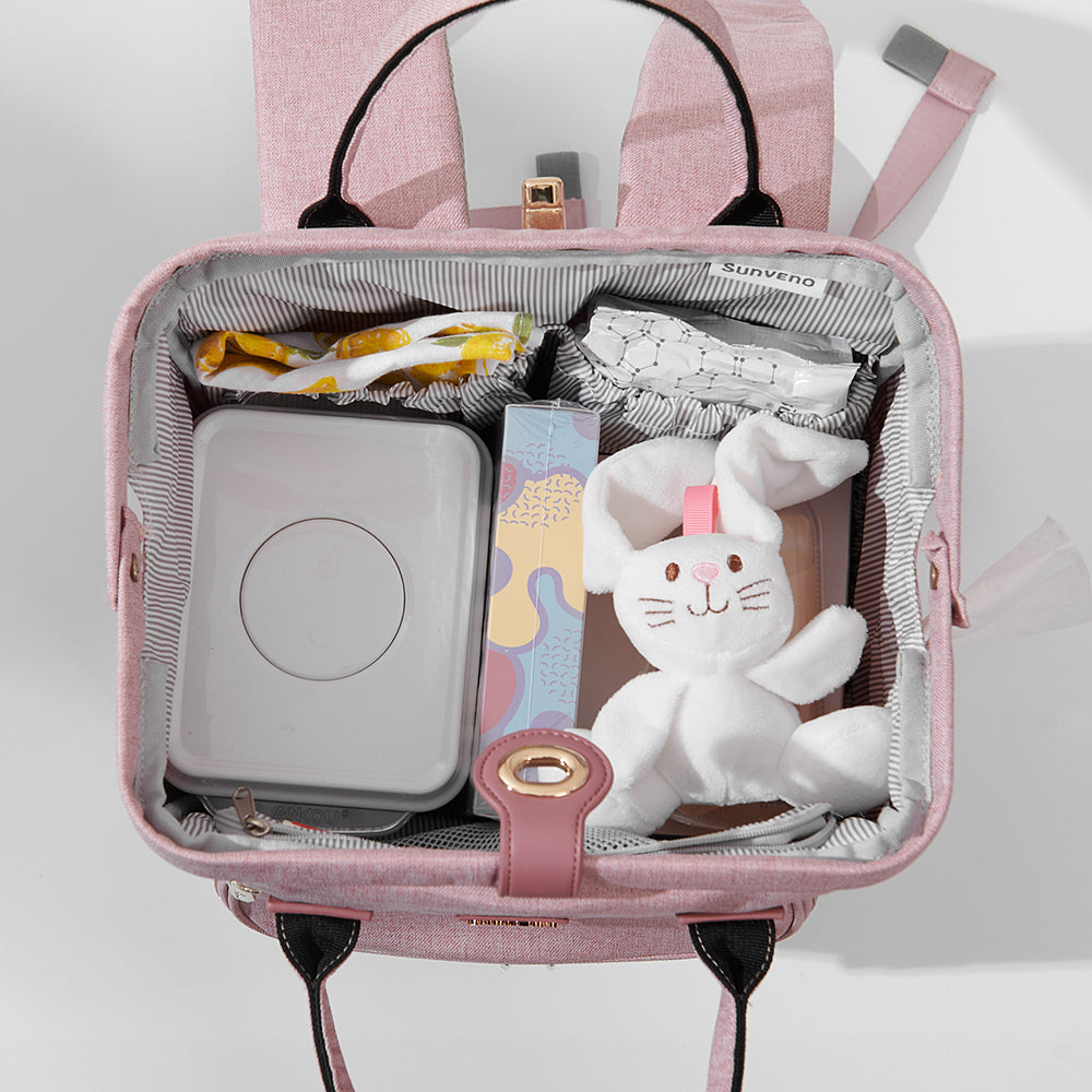 Maroon Chronos large diaper bag with multiple compartments and stylish design, suitable for parenthood and accessories.