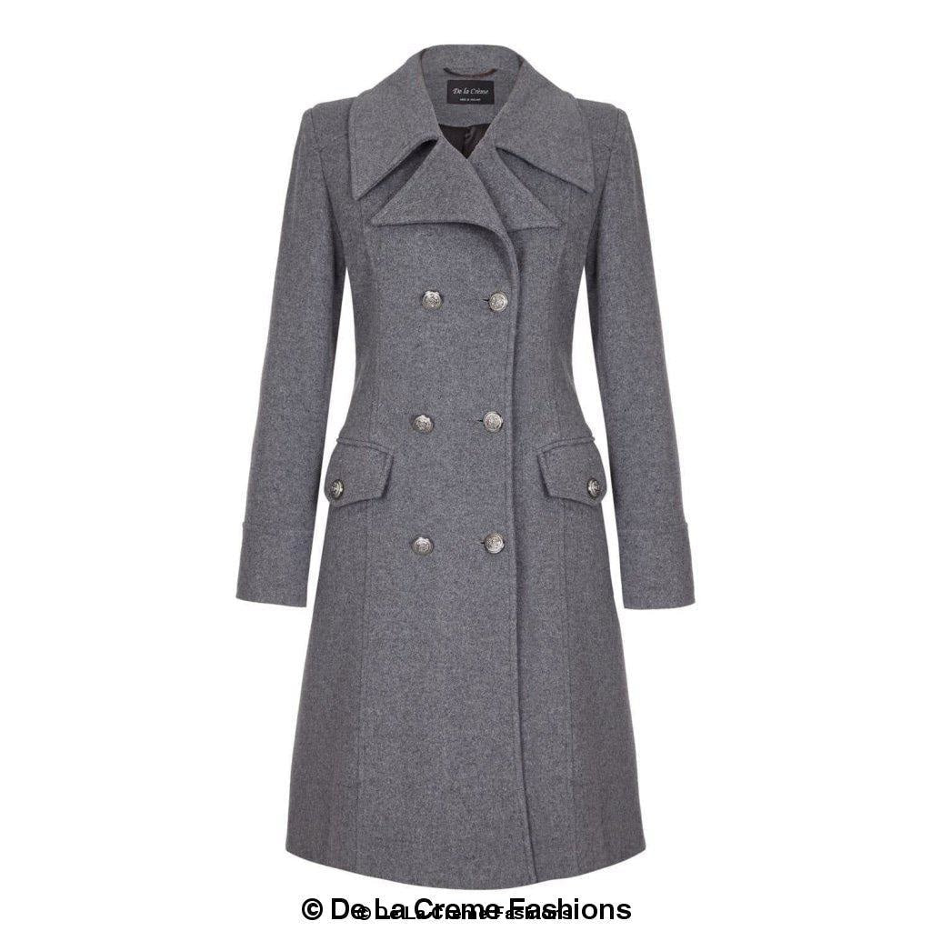 Wool blend double-breasted midi coat for women by Rose Eleusis, featuring a classic tailored design and button details.
