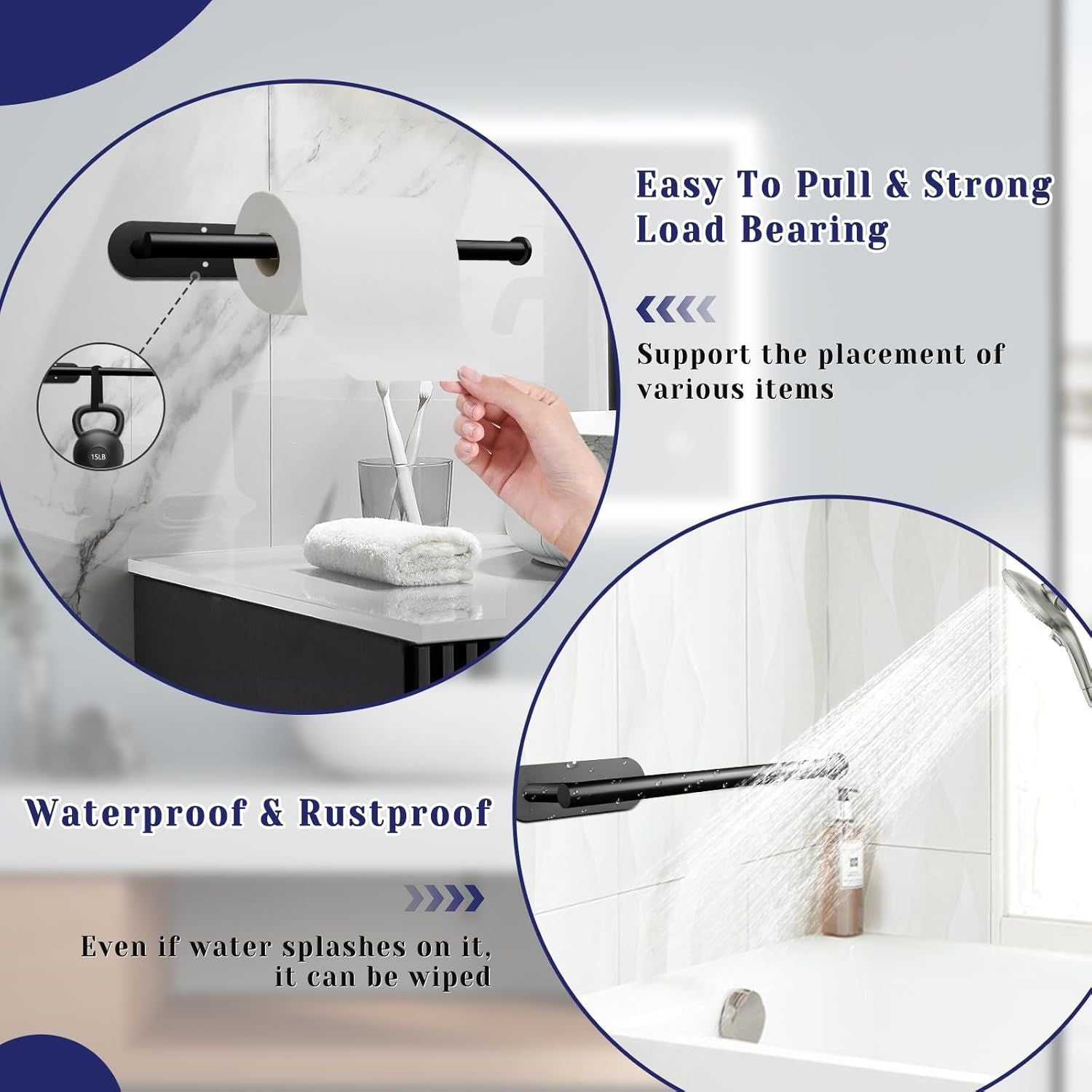 Pear Daisy paper towel holder, self-adhesive or drill-mounted, under-cabinet kitchen accessory in a home and garden setting.