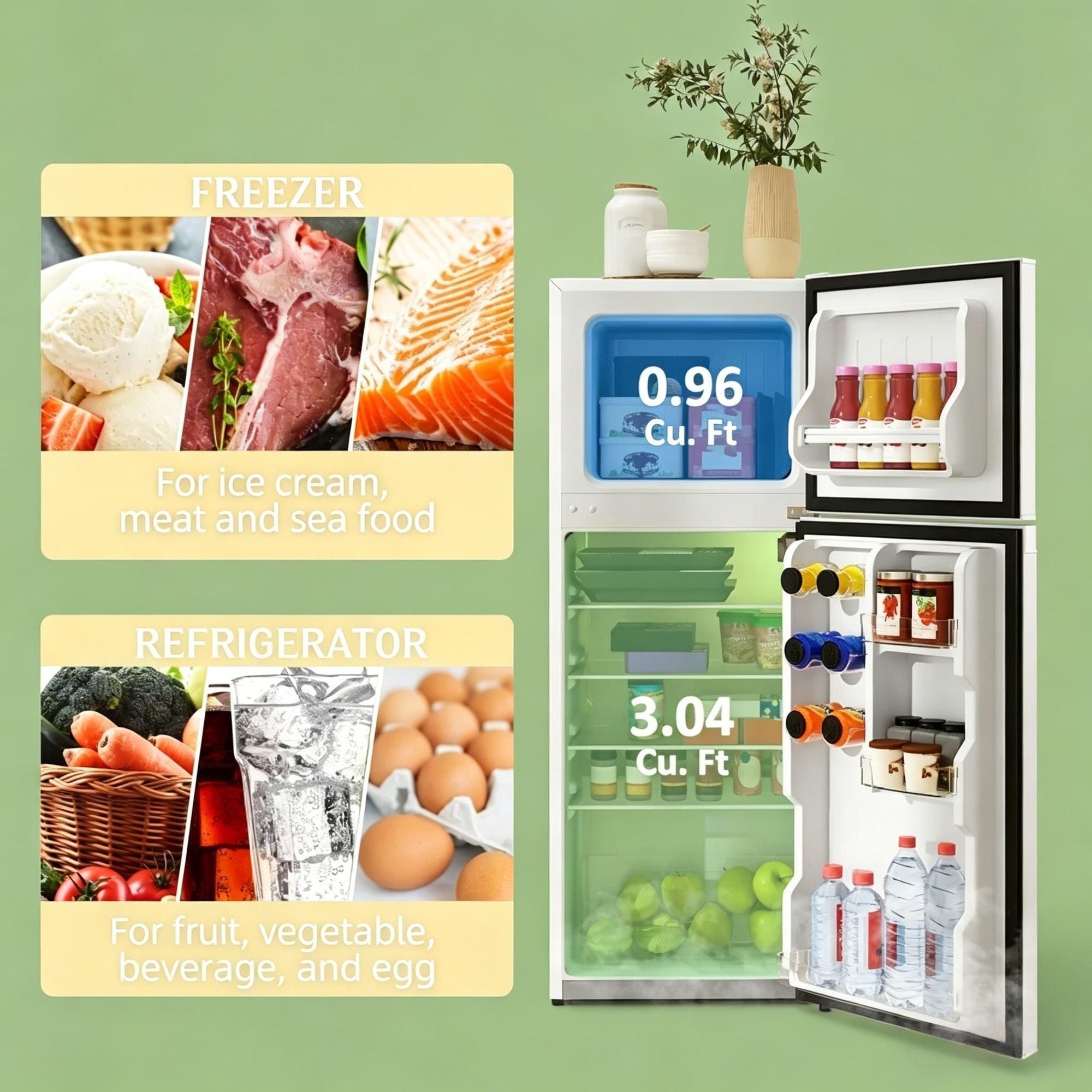 Pear Daisy portable skincare fridge for home use, compact white mini fridge with digital control for storing skincare products.
