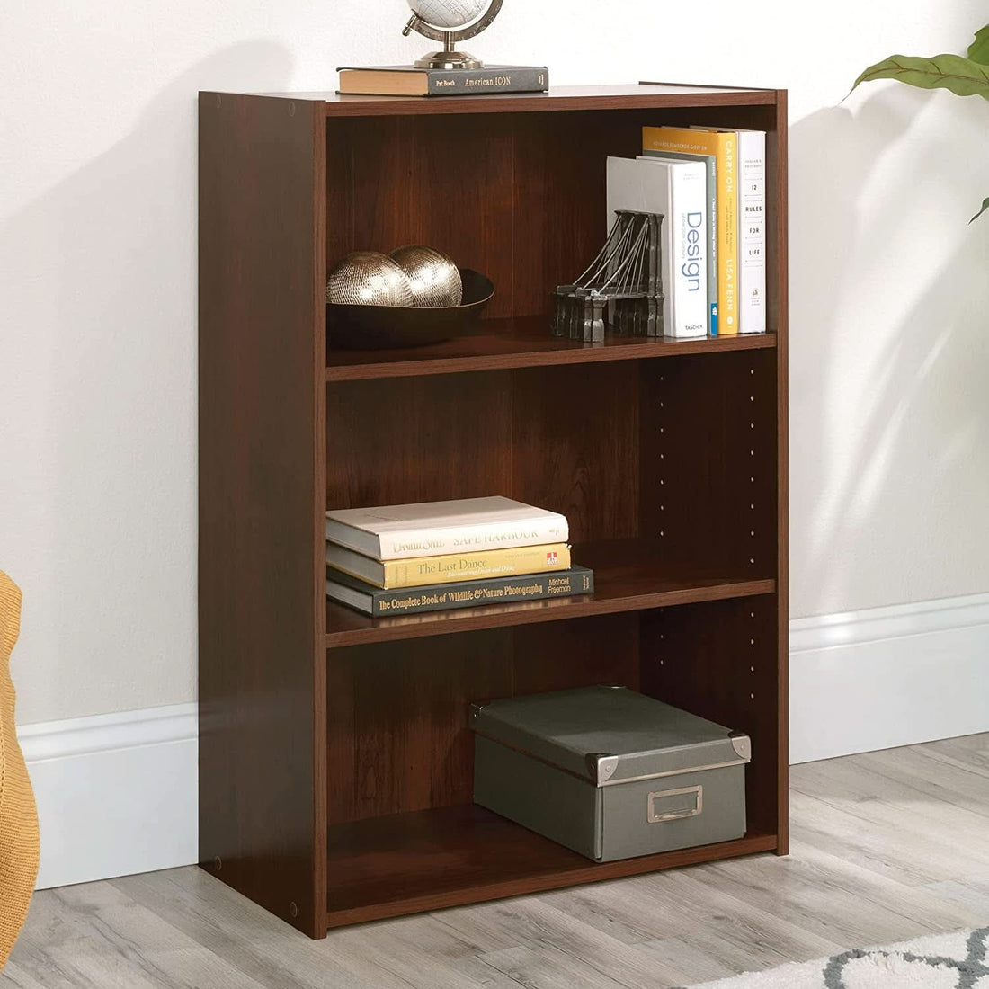 Beginnings 3 Shelf Bookcase In Brook Cherry Finish