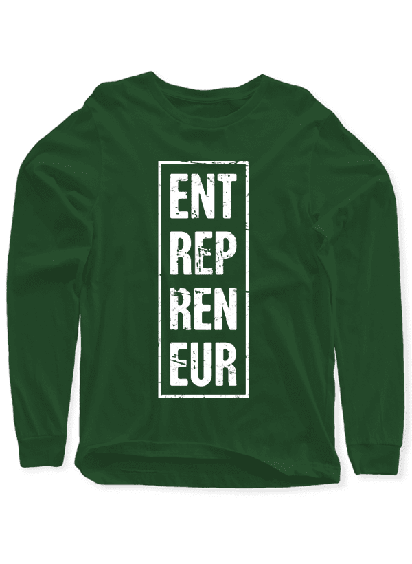 Scorpius Entrepreneur Vertical Full Sleeves T-shirt in black with white text, long-sleeve casual T-shirt for entrepreneurs