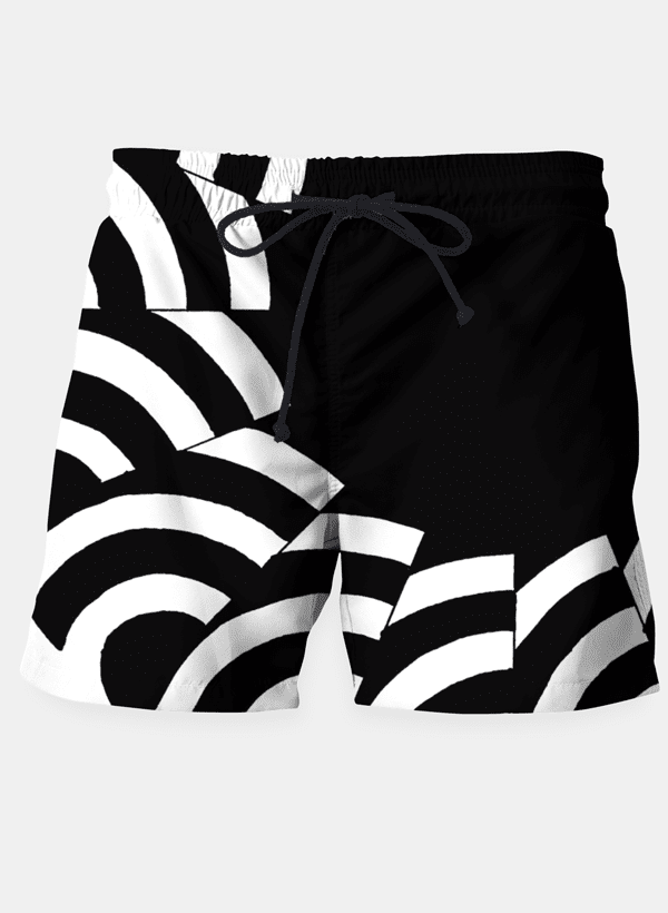 Sky Felix Espiral Pantalones de baño shorts, casual swimwear with spiral pattern, displayed on a neutral background.