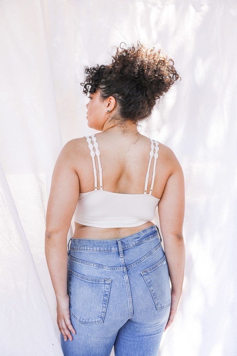 Periwinkle Aether Eye Lace Applique Bralette with delicate eye lace detailing, designed as a stylish accessories piece.