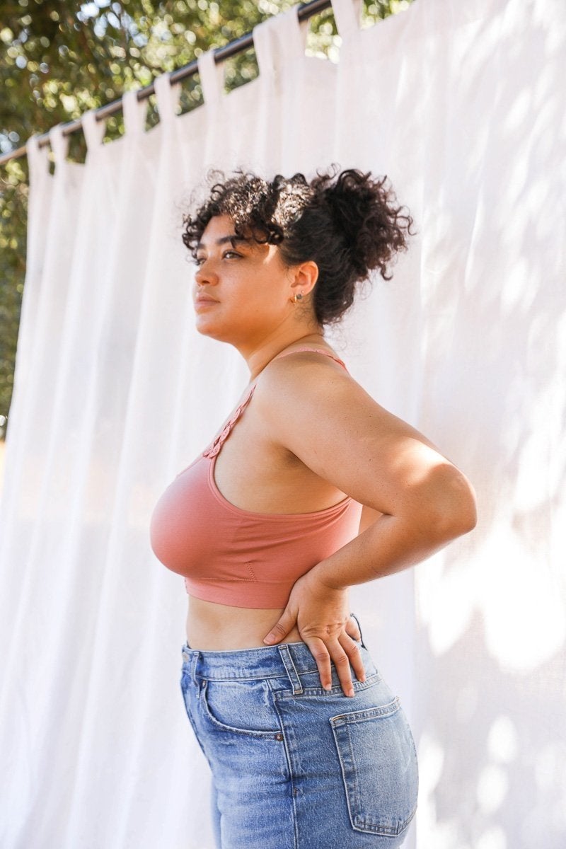 Periwinkle Aether Eye Lace Applique Bralette with delicate lace detailing and decorative eye lace design.