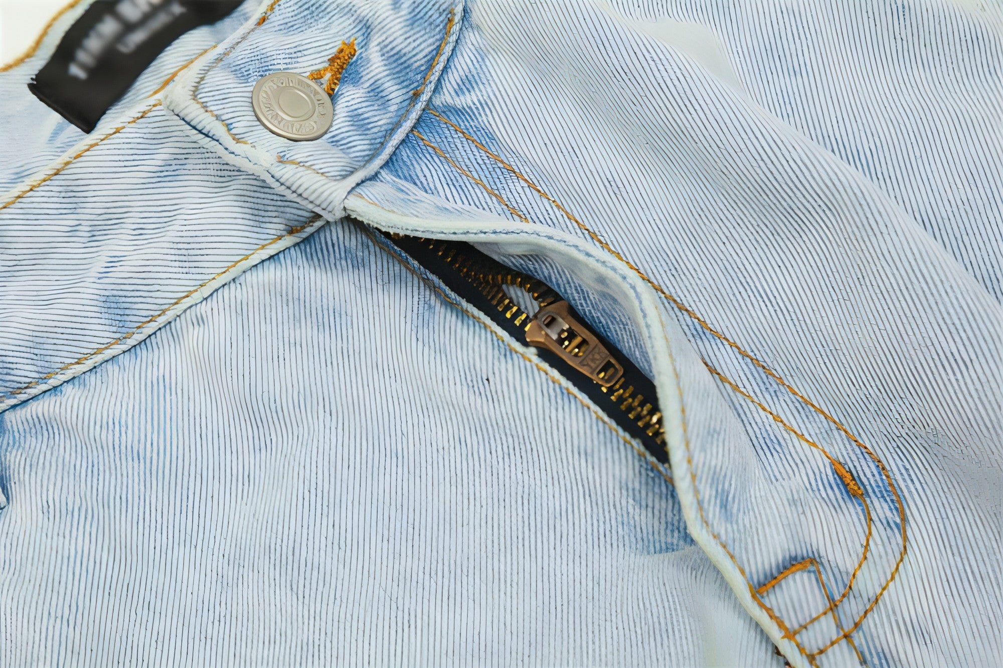 Light wash denim cargo jeans for men by Carmine Juneberry, featuring multiple pockets and a relaxed fit.