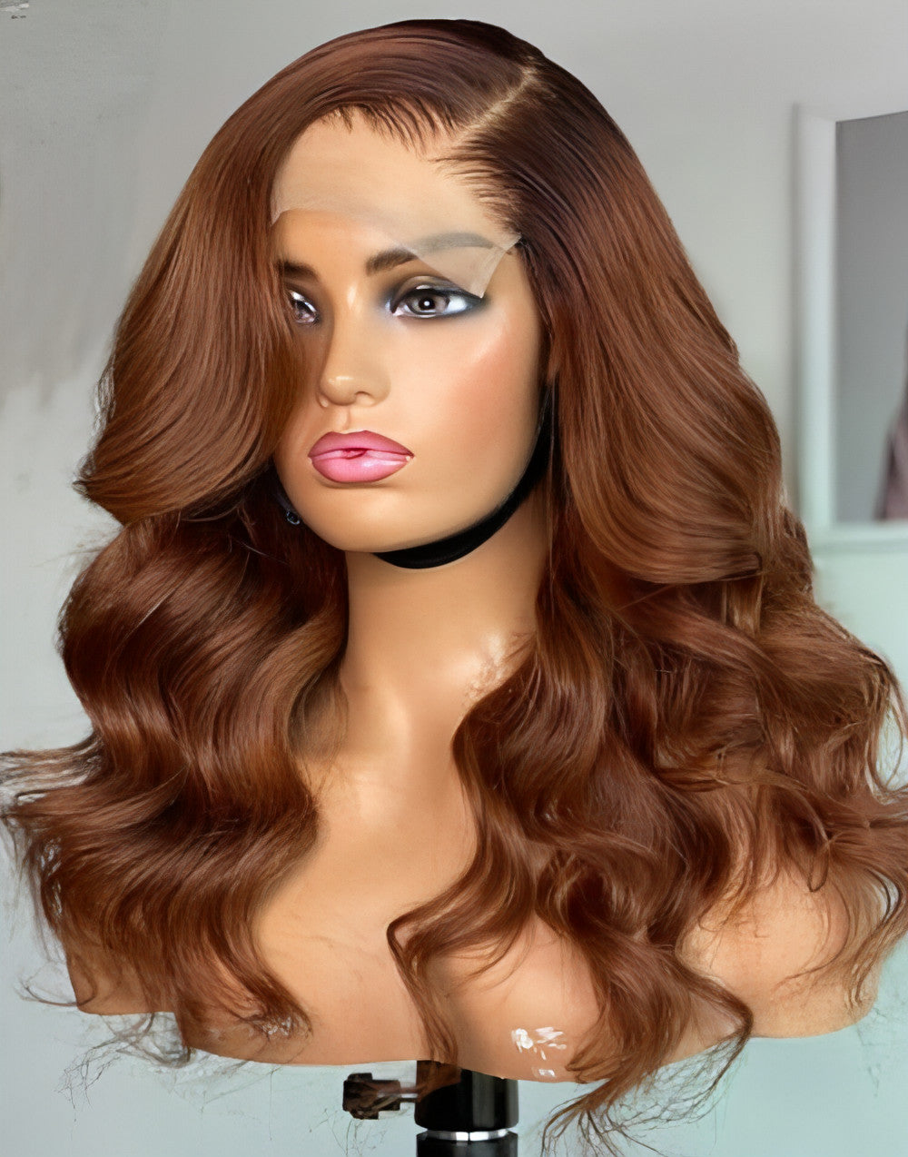 Carmine Juneberry LuxeFlow Real Hair Wig Designer with long, silky, natural-looking hair for stylish haircare.