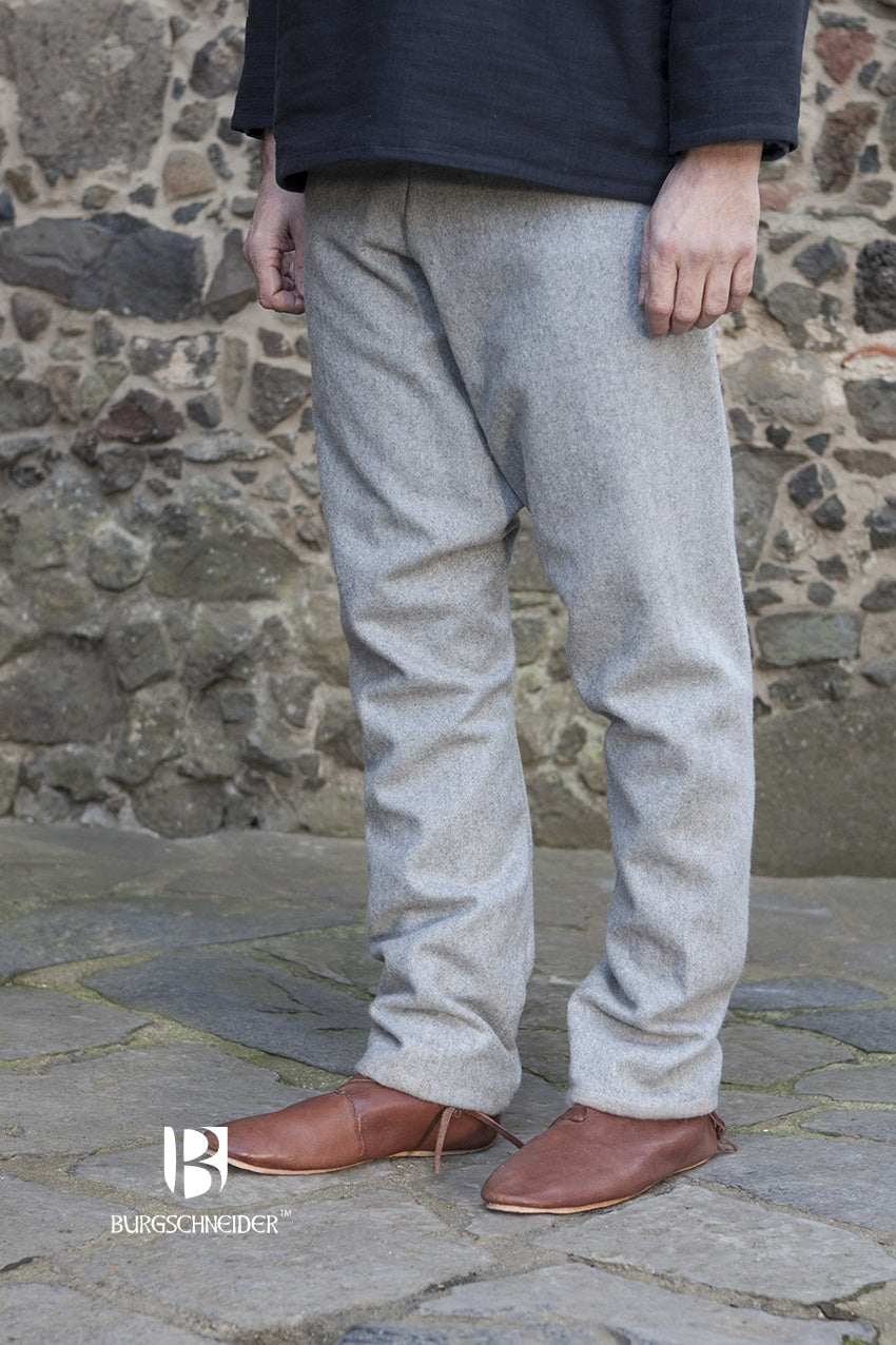 Azure Briseis Wool Thorsberg Pants in Fenris Grey, showcasing comfortable festival and party wear with a stylish fit.