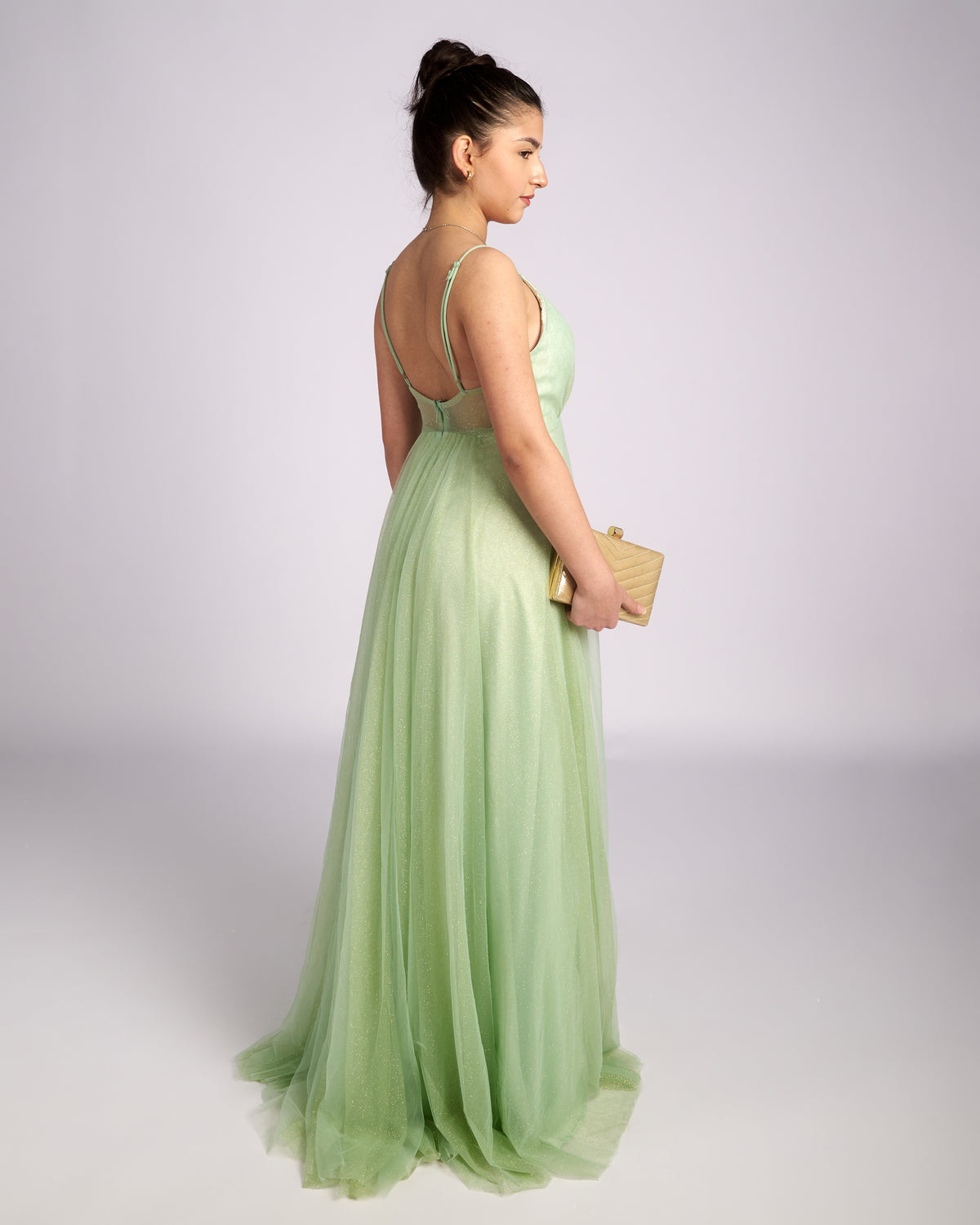 Nefeli Light Mint glitter dress "evening dresses"