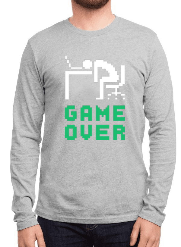 Black Scorpius Game Over full sleeves T-shirt featuring bold graphic print on the front, casual and comfortable design.