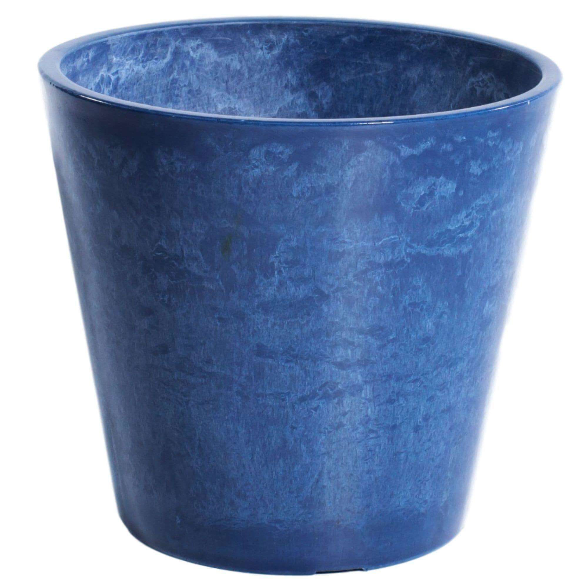 Glossy blue garden pot from Lemon Artemis, 25cm tall, perfect for outdoor or indoor home decor.