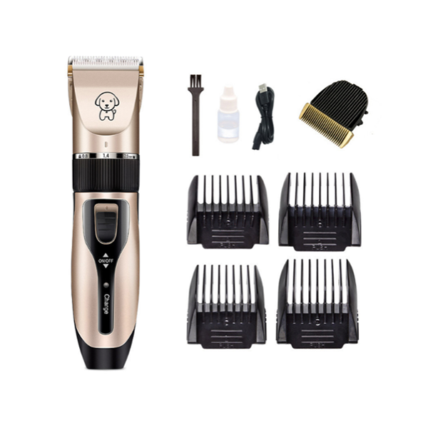 Amethyst Hera electric pet hair clipper trimmer with USB charging for home grooming, showing the clipper and charging port.