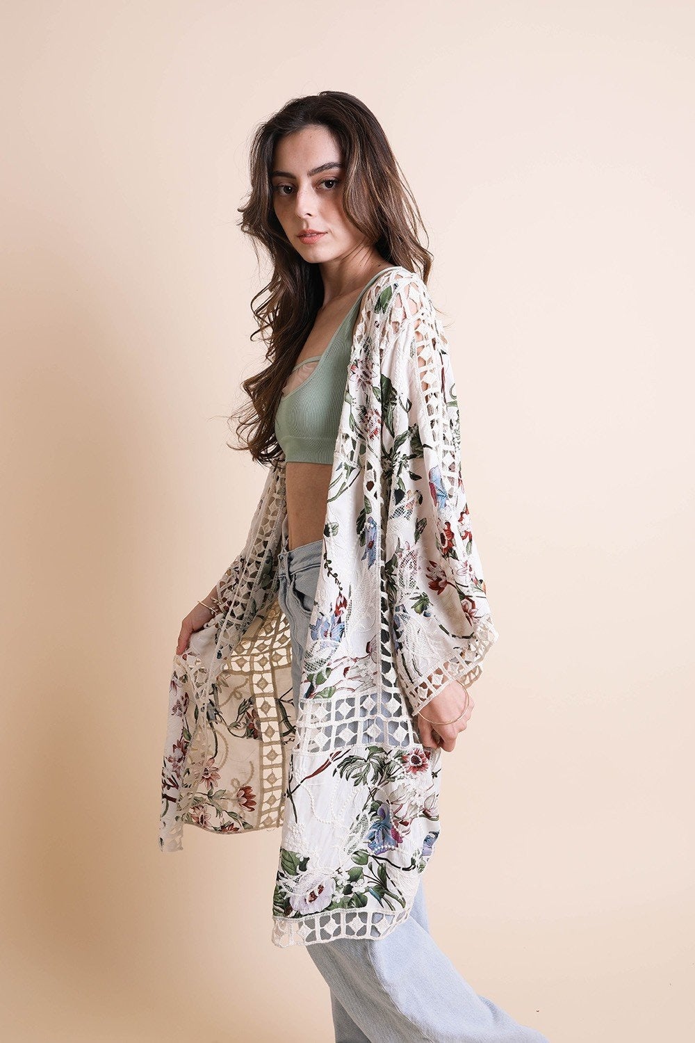 Heirloom embroidered kimono from Periwinkle Aether&