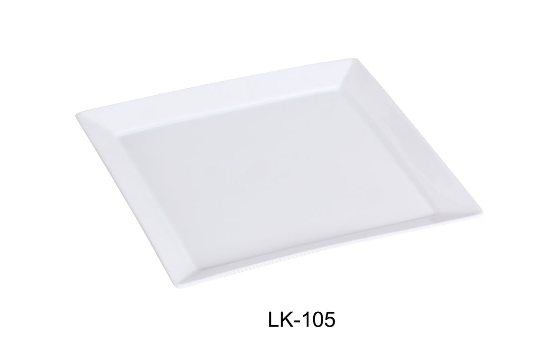 Yanco LK-105 5.25-inch square plate by Lime Atlas, ceramic dinnerware for home and garden use, shown with a white finish.
