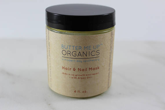 White Smokey Hair & Nail Mask for long hair growth and healthy hair, shown in a sleek jar with natural ingredients.