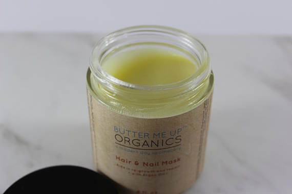 White Smokey Hair & Nail Mask for long hair growth and healthy hair, featuring creamy texture in a jar.