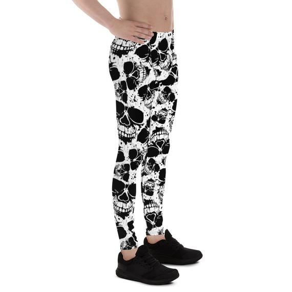 Black and white skull print men&