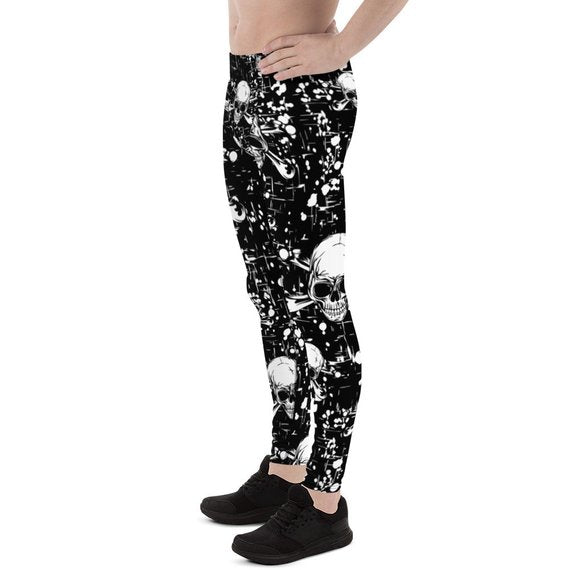 Black skull print men&