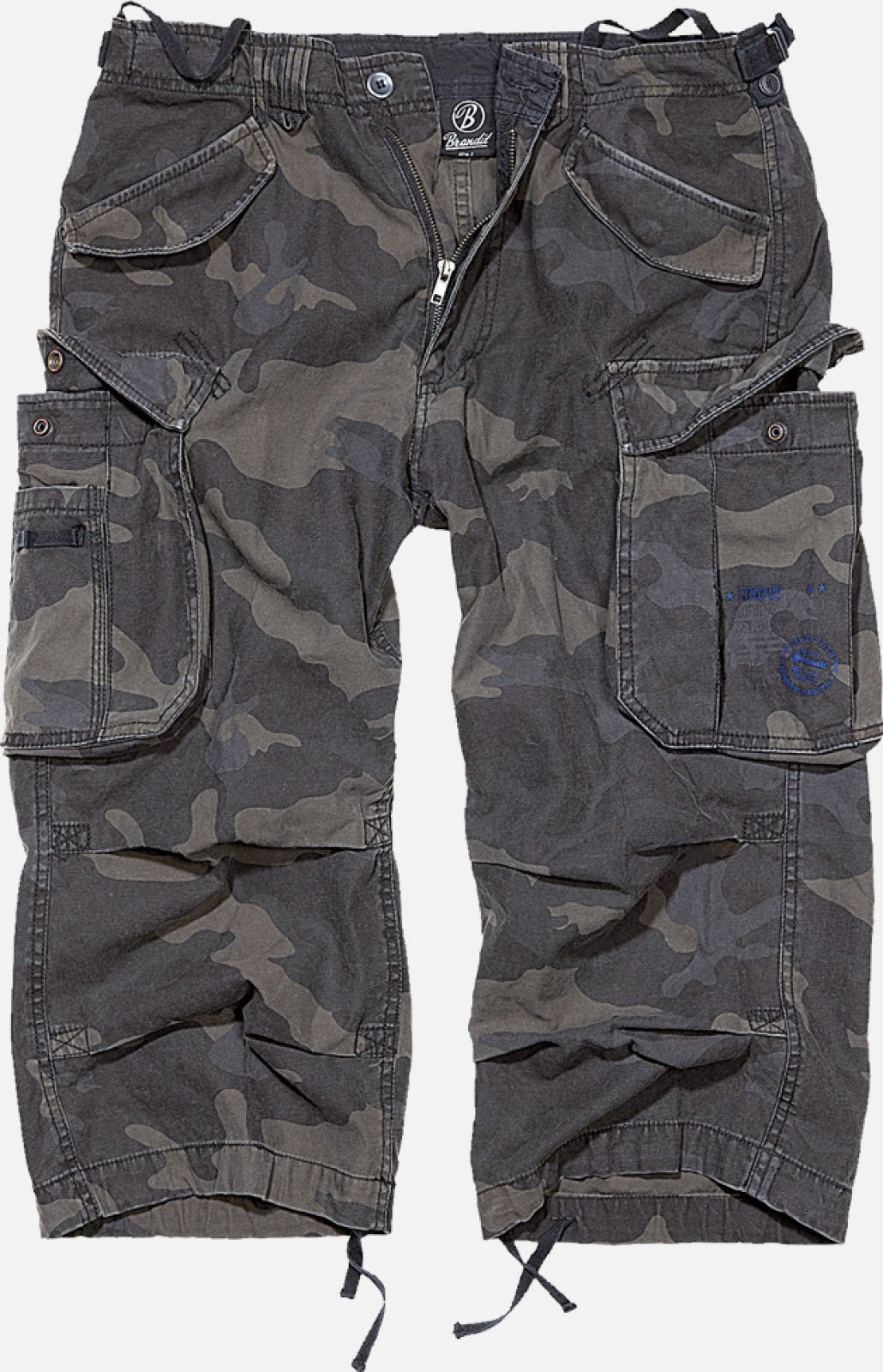 Callisto Industry 3/4 cargo shorts in durable fabric, featuring multiple pockets and a relaxed fit, suitable for casual wear.