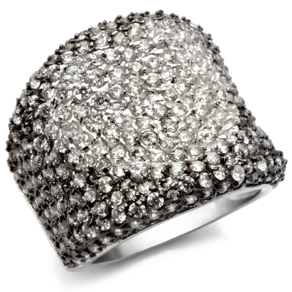 Rhodium and ruthenium 925 sterling silver jewelry piece by Turquoise Tiger displayed on a plain background.