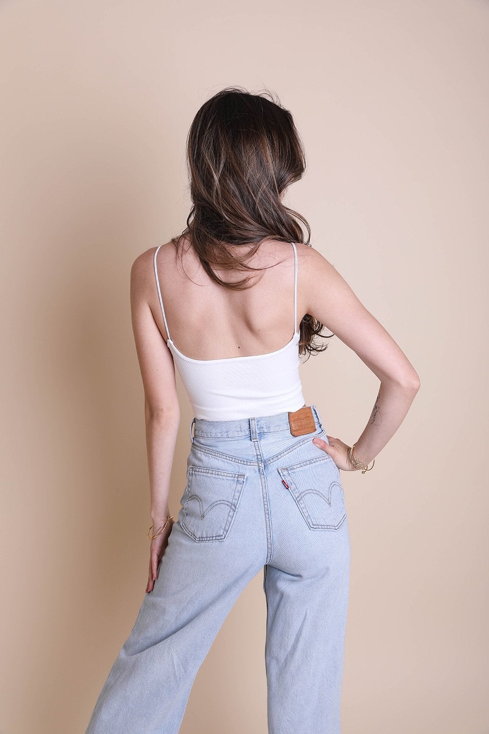 Periwinkle Aether low-back brami in soft fabric, featuring a stylish cut and delicate straps for comfortable lingerie wear.