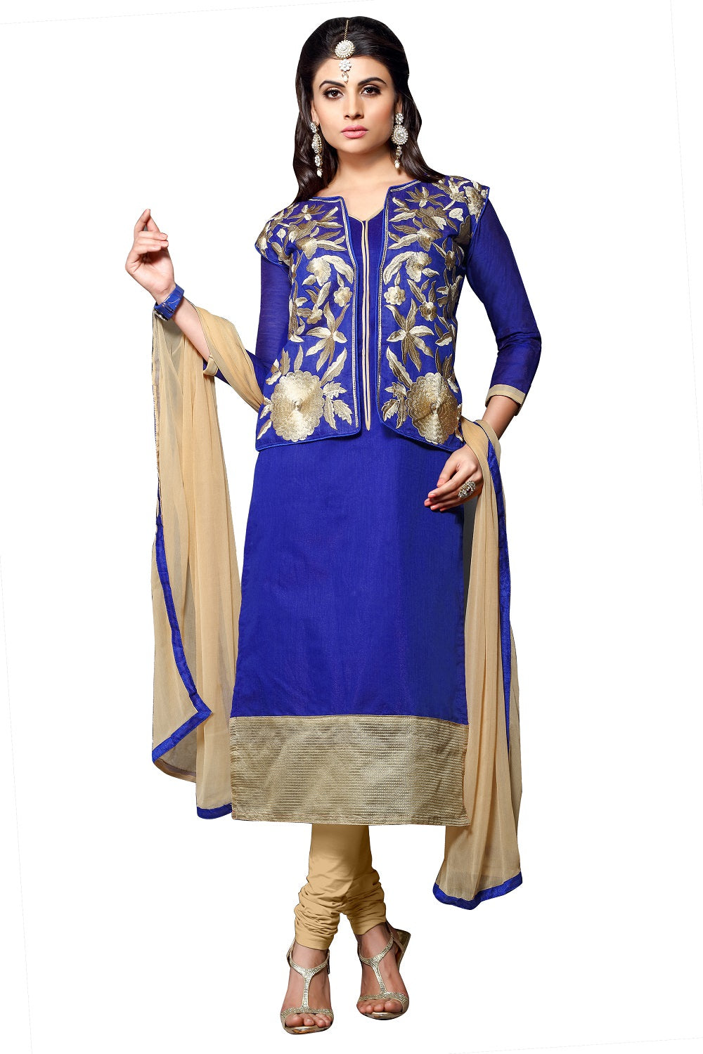 Women’s dress material from Ivory Cassiopeia, featuring elegant fabric suitable for stylish women&
