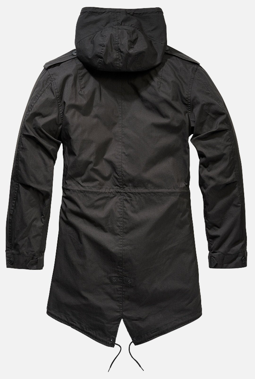 Black M51 US Parka jacket by Callisto, featuring a rugged military style with a hood and multiple pockets.