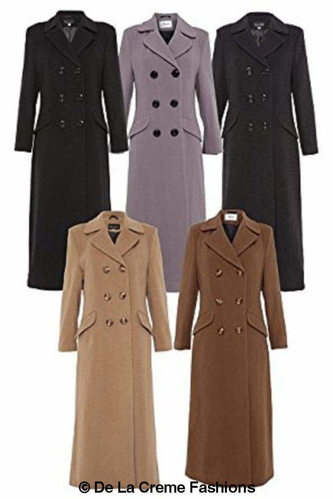 Rose Eleusis wool blend double-breasted long coat featuring a classic winter jacket design with a tailored fit and button details.