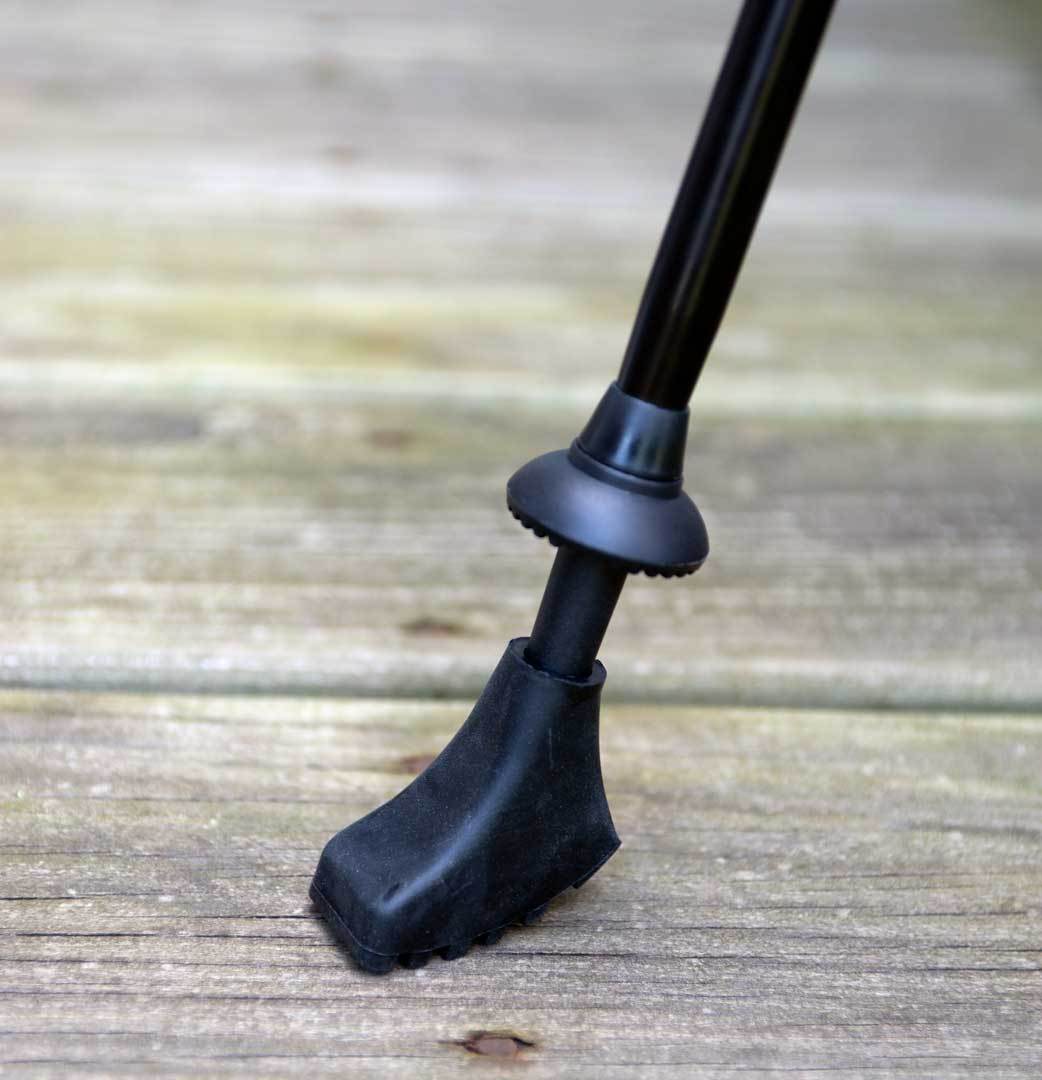 Set of four Triangulum Nordic Walking Poles rubber tips designed for camping, with a tiger paw pattern on the tips.