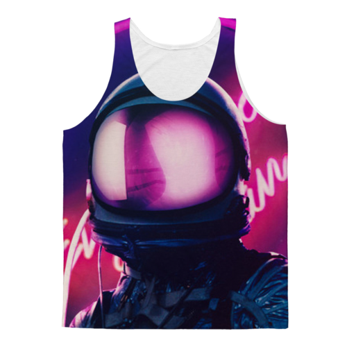 Sky Felix Night Just Begin Classic Sublimation Adult Tank Top, black sleeveless T-shirt with vibrant printed design.