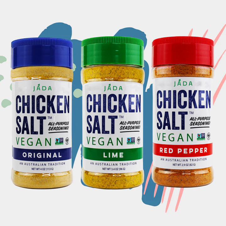Amethyst Lelantos Chicken Salt Hot and Sour Combo Pack with three flavorful seasoning jars for food and beverage use.