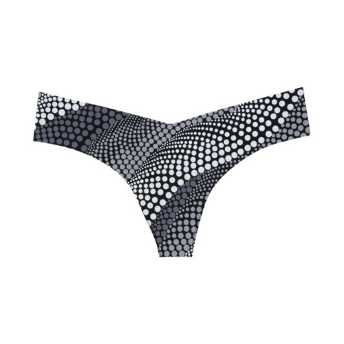 Lime Lucy playful print seamless thong panty with colorful dot pattern, lightweight and comfortable lingerie for women.