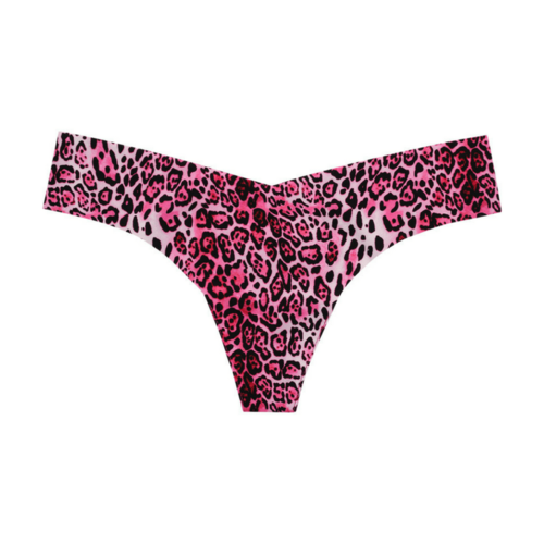 Lime Lucy playful print seamless thong panty with leopard pink design, lightweight lingerie and comfortable fit.
